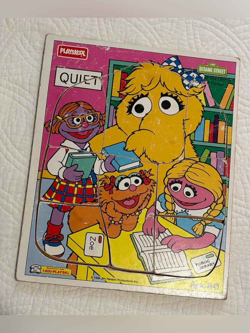 Sesame Street Quiet Library Puzzle Vintage 1994